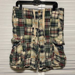 J. Crew Madras Plaid Cargo Shorts Mens 32